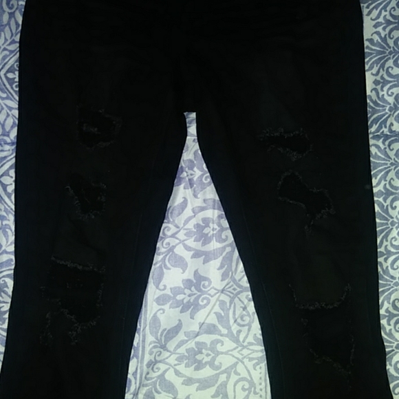 All black ripped midway pants - Picture 2 of 4